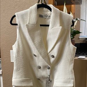ZARA BLAZER DRESS - WHITE (Closer to cream) - SIZE LARGE